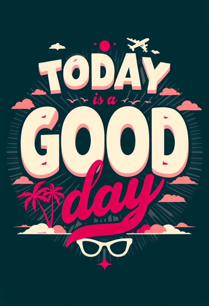 Positive Motivational Typography Design for a Good Day Poster
