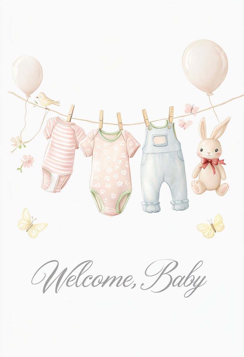Baby Clothesline Illustration