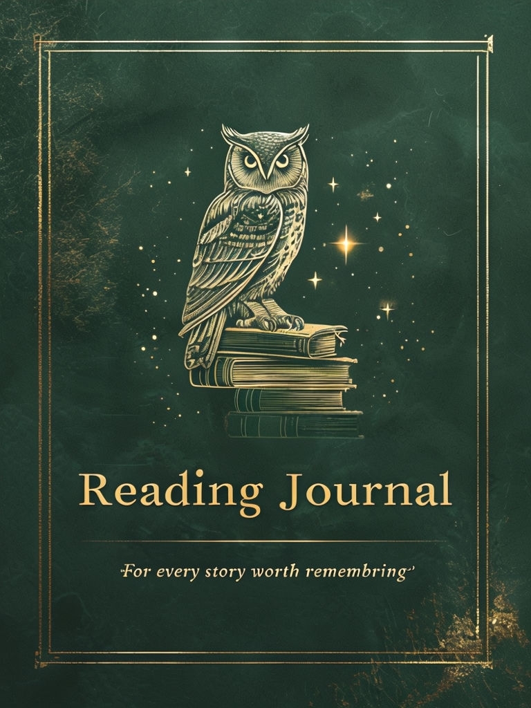 Elegant Owl Reading Journal with Gold Accents EBook Cover